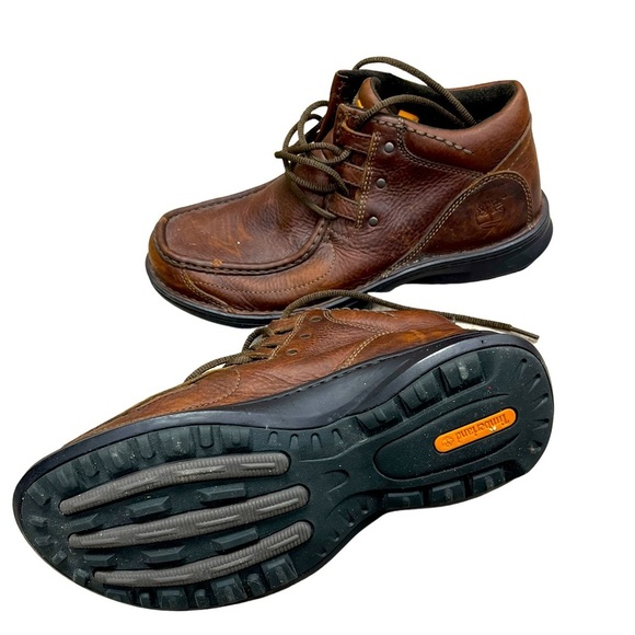 Timberland Chestnut Leather Rubber Soled Shoe Boot sz 7.5 - Picture 1 of 9